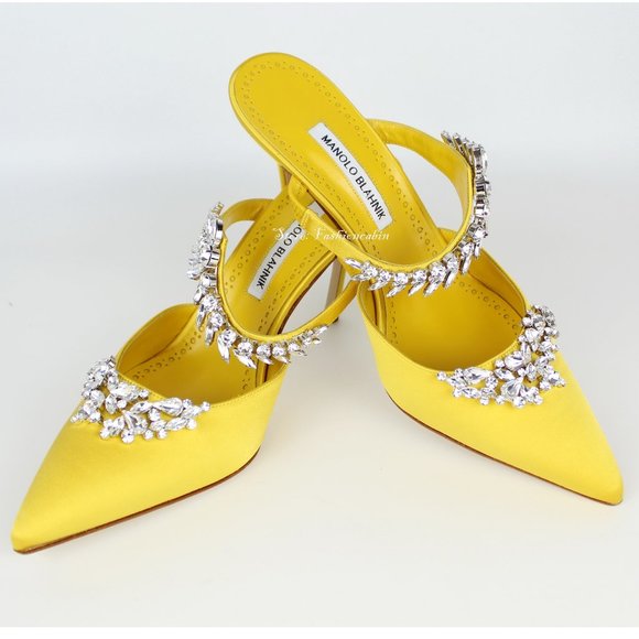 NEW MANOLO BLAHNIK Lurum Mules - Picture 1 of 15